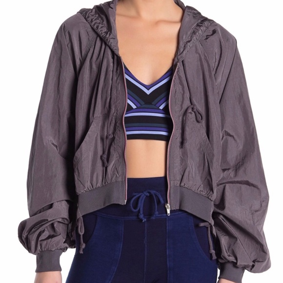 Free People Movement On The Rise Windbreaker Jacket Twilight Grey - Picture 5 of 9